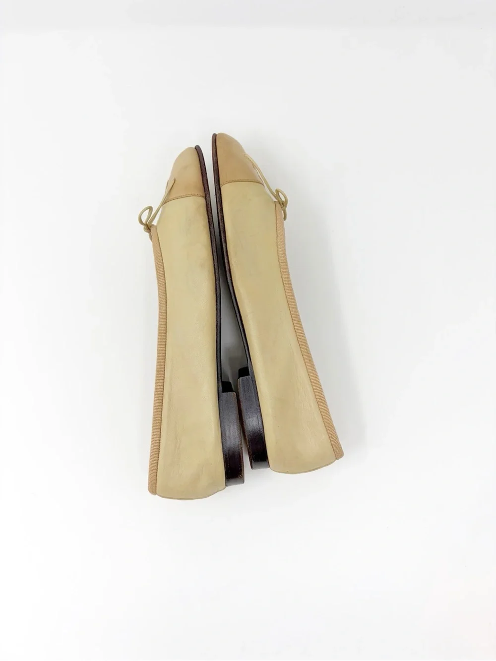 CHANEL Classic Cream Lamb Leather Ballerina Flats size 38